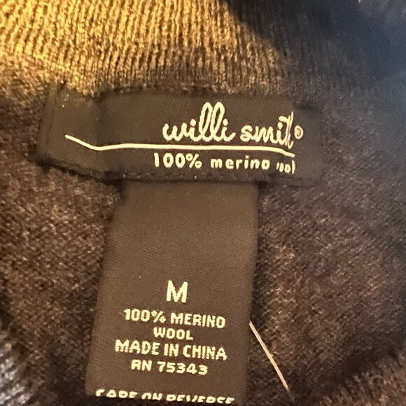 Will Smith Dark Gray Cap Sleeve Turtleneck Sweater - 100% Wool - Medium - Picture 5 of 5